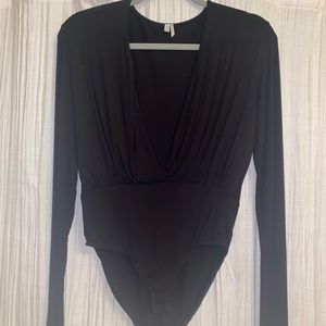 Urban Outfitters black v neck bodysuit